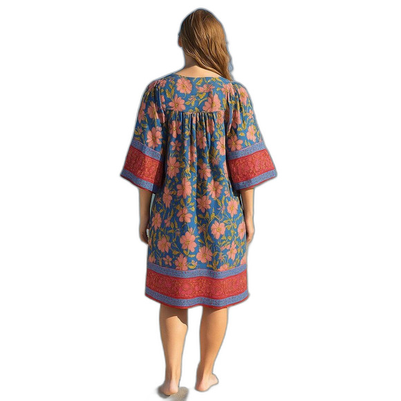 NEW Easel Oversized Small Multi-Color Floral Dress 3/4 Wide Sleeves BOHO Resort - Picture 2 of 15